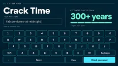 Thumbnail: Password-awareness interface with a sample input, large on-screen keyboard and immediate feedback.