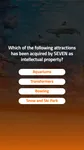 Thumbnail: Four text answers use wide pill controls over the orange attractions screen. English source version.