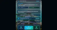 Thumbnail: An aquatic quiz screen highlights option B and shows separate fish-select and turtle-confirm controls.