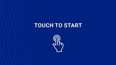 Thumbnail: Blue start screen with a white touch gesture icon and the words Touch to start.