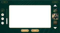 Thumbnail: Empty drawing canvas with tools on the left, style choices on the right, and Generate and Print actions.