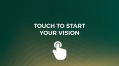 Thumbnail: City-game entry screen with a touch-to-start invitation, hand icon and concentric green and gold arcs.
