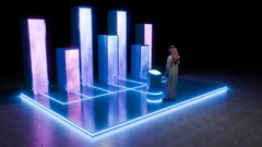 Thumbnail: Concept visualization of freestanding screen pillars and a circular display.