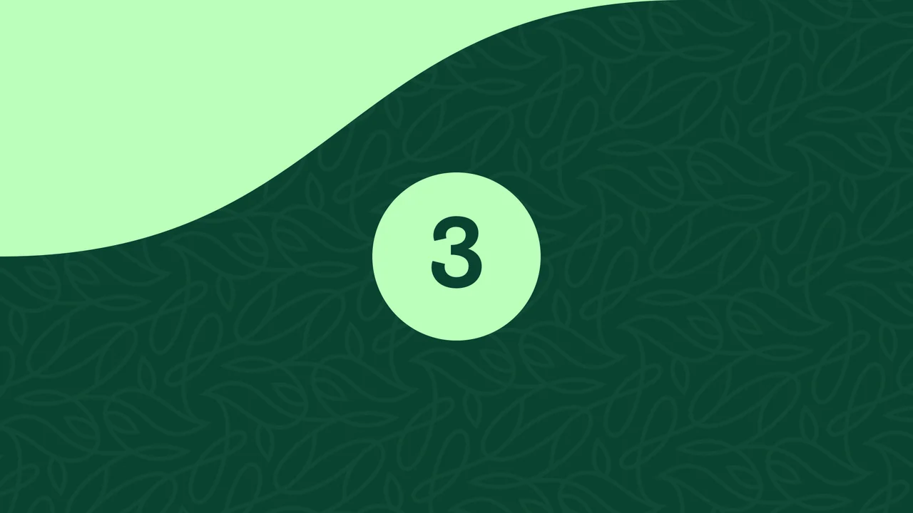 Green score-lock screen with a large 3 at its center.