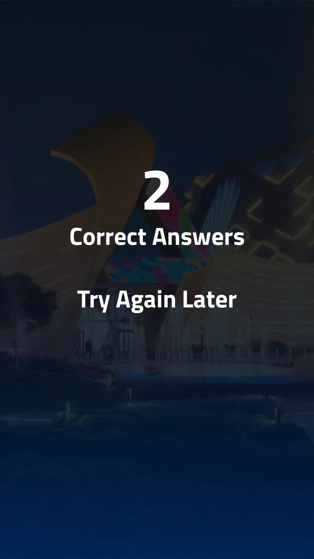 The English result layout displays an example score and retry message.